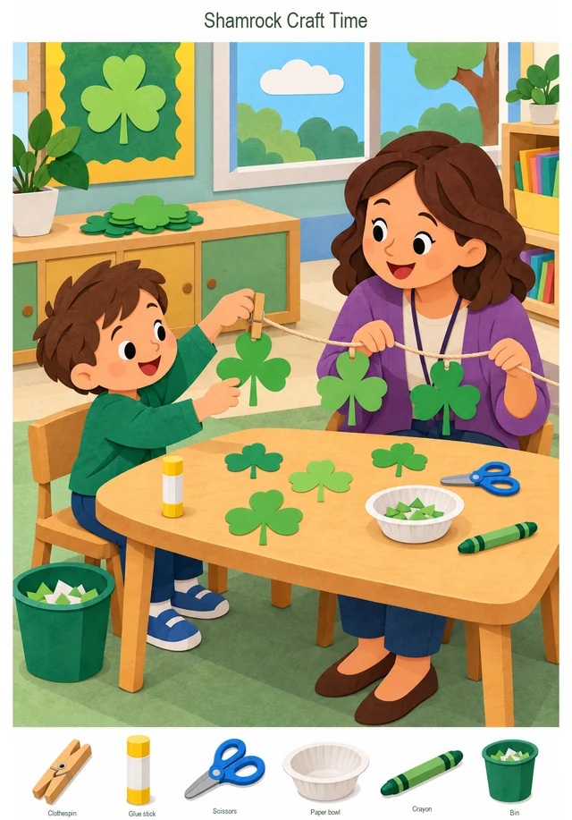 Shamrock Decorations for the Classroom colorful hidden picture puzzle preview