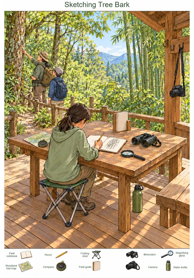 Sketching Tree Bark hidden picture preview