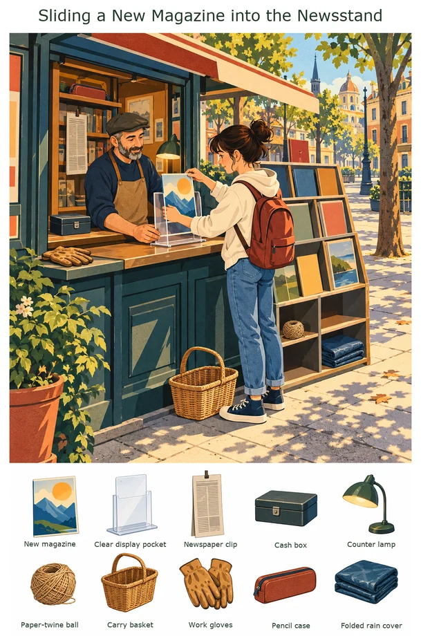 Sliding a New Magazine into the Newsstand colorful hidden picture puzzle preview