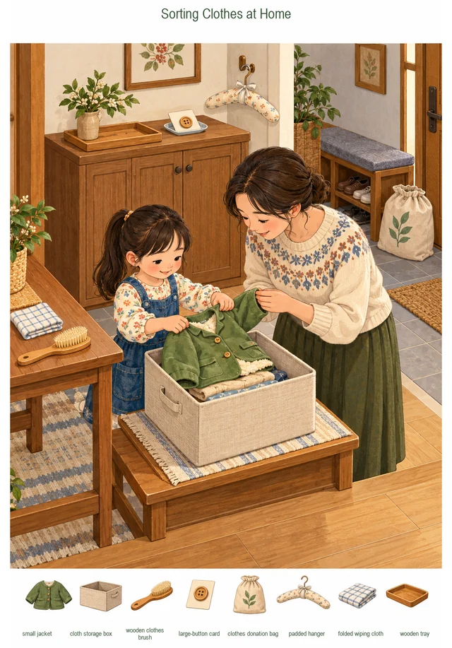 Sorting Clothes at Home colorful hidden picture puzzle preview