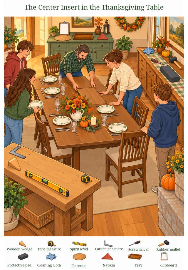 The Center Insert in the Thanksgiving Table colorful hidden picture puzzle preview