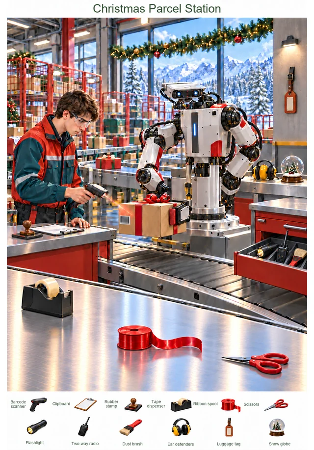 The Christmas Parcel Sorting Robot colorful hidden picture puzzle preview