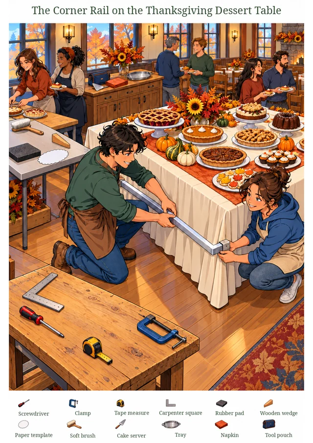 The Corner Rail on the Thanksgiving Dessert Table colorful hidden picture puzzle preview