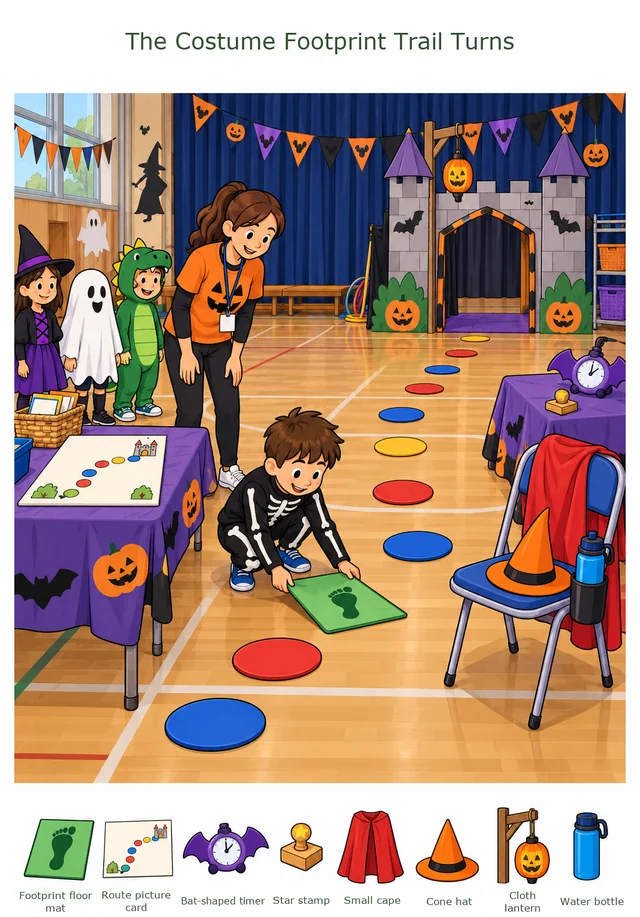 The Costume Footprint Trail Turns colorful hidden picture puzzle preview
