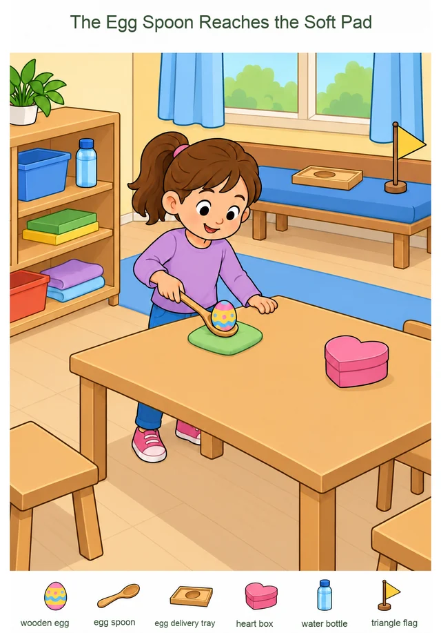The Egg Spoon Reaches the Soft Pad colorful hidden picture puzzle preview