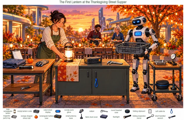 The First Lantern at the Thanksgiving Street Supper colorful hidden picture puzzle preview
