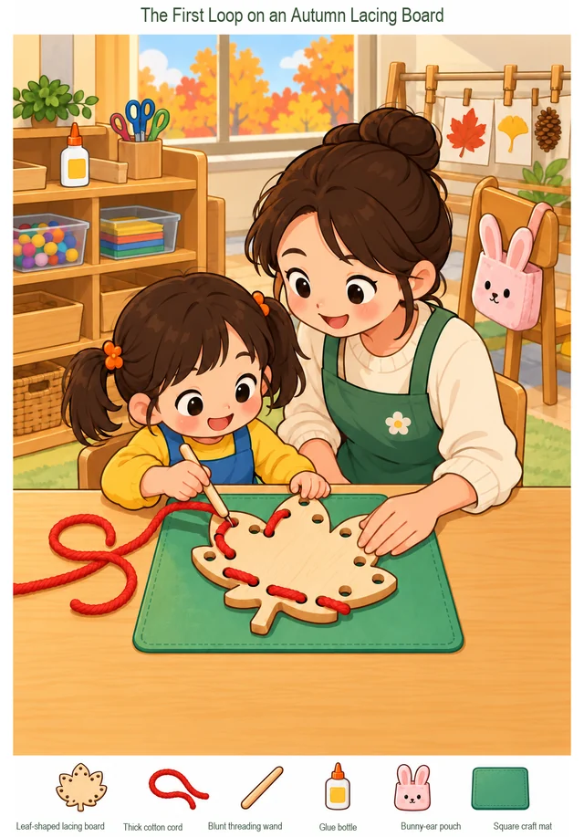 The First Loop on an Autumn Lacing Board colorful hidden picture puzzle preview