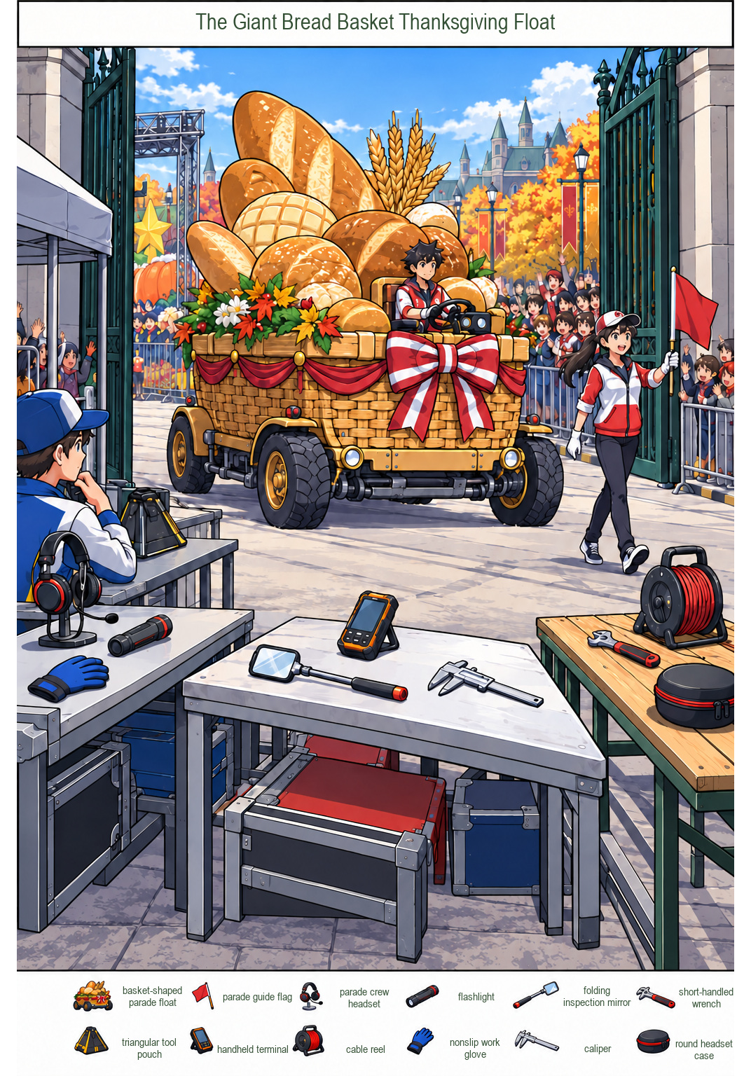 The Giant Bread Basket Thanksgiving Float – full-color hidden picture puzzle with 12 objects to find