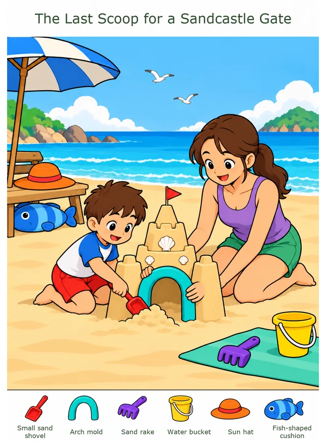 The Last Scoop for a Sandcastle Gate colorful hidden picture puzzle preview