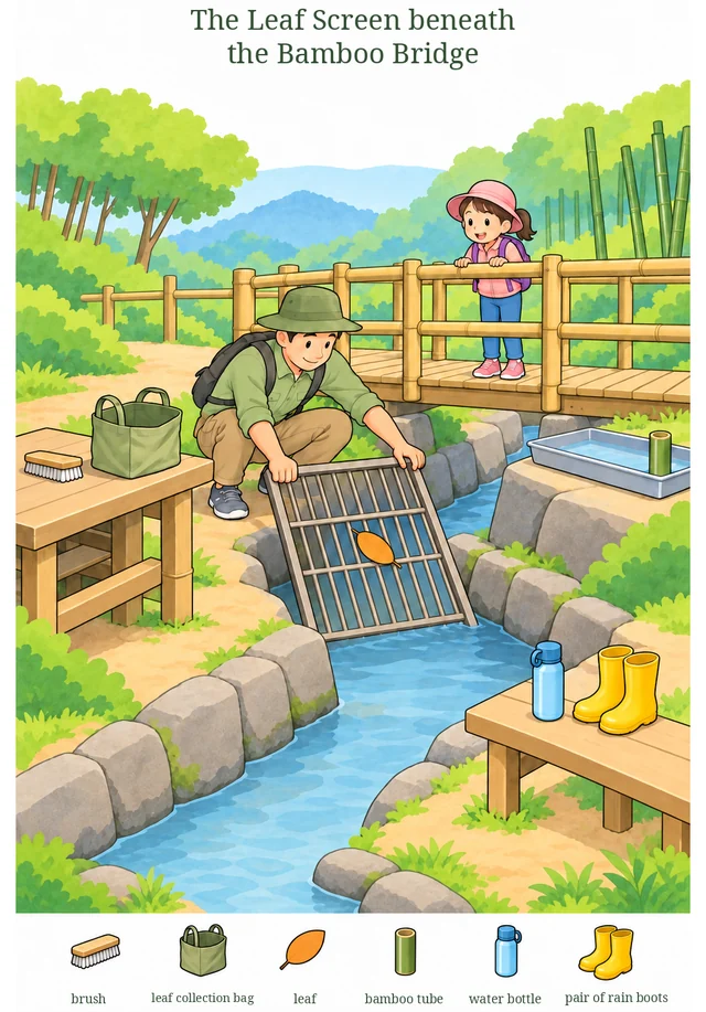 The Leaf Screen beneath the Bamboo Bridge colorful hidden picture puzzle preview