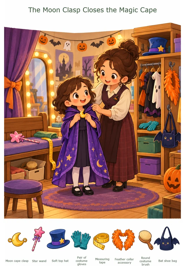 The Moon Clasp Closes the Magic Cape colorful hidden picture puzzle preview