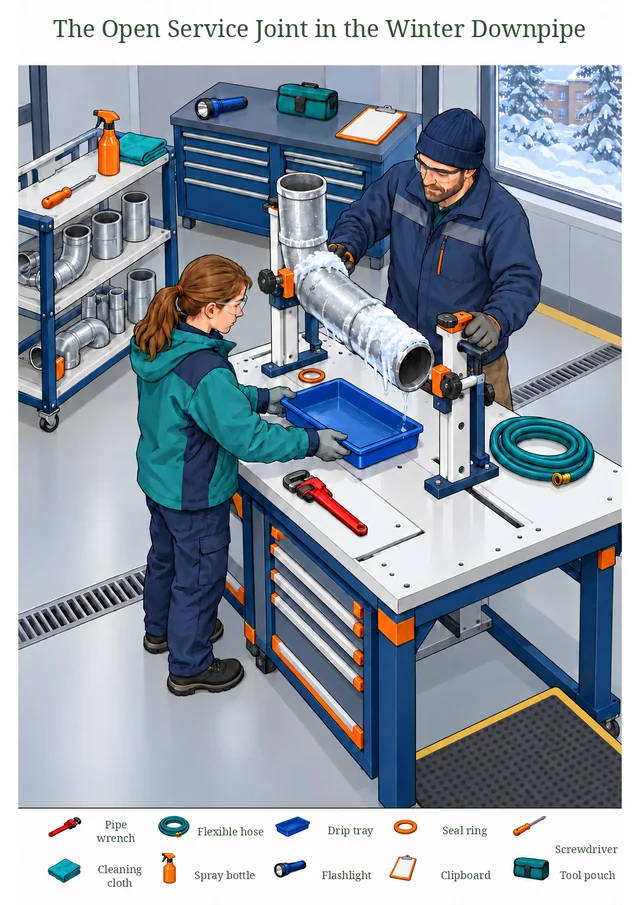 The Open Service Joint in the Winter Downpipe colorful hidden picture puzzle preview