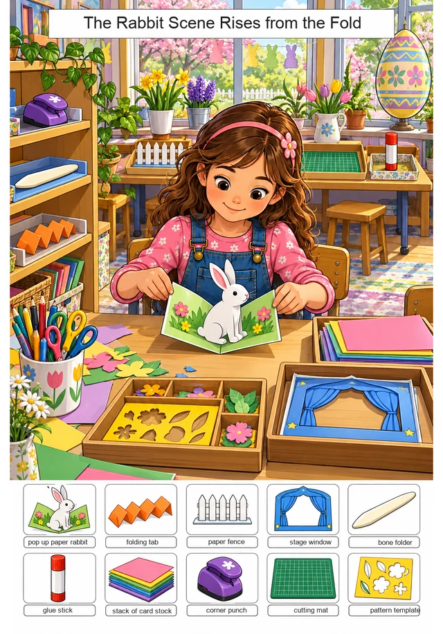 The Rabbit Scene Rises from the Fold colorful hidden picture puzzle preview