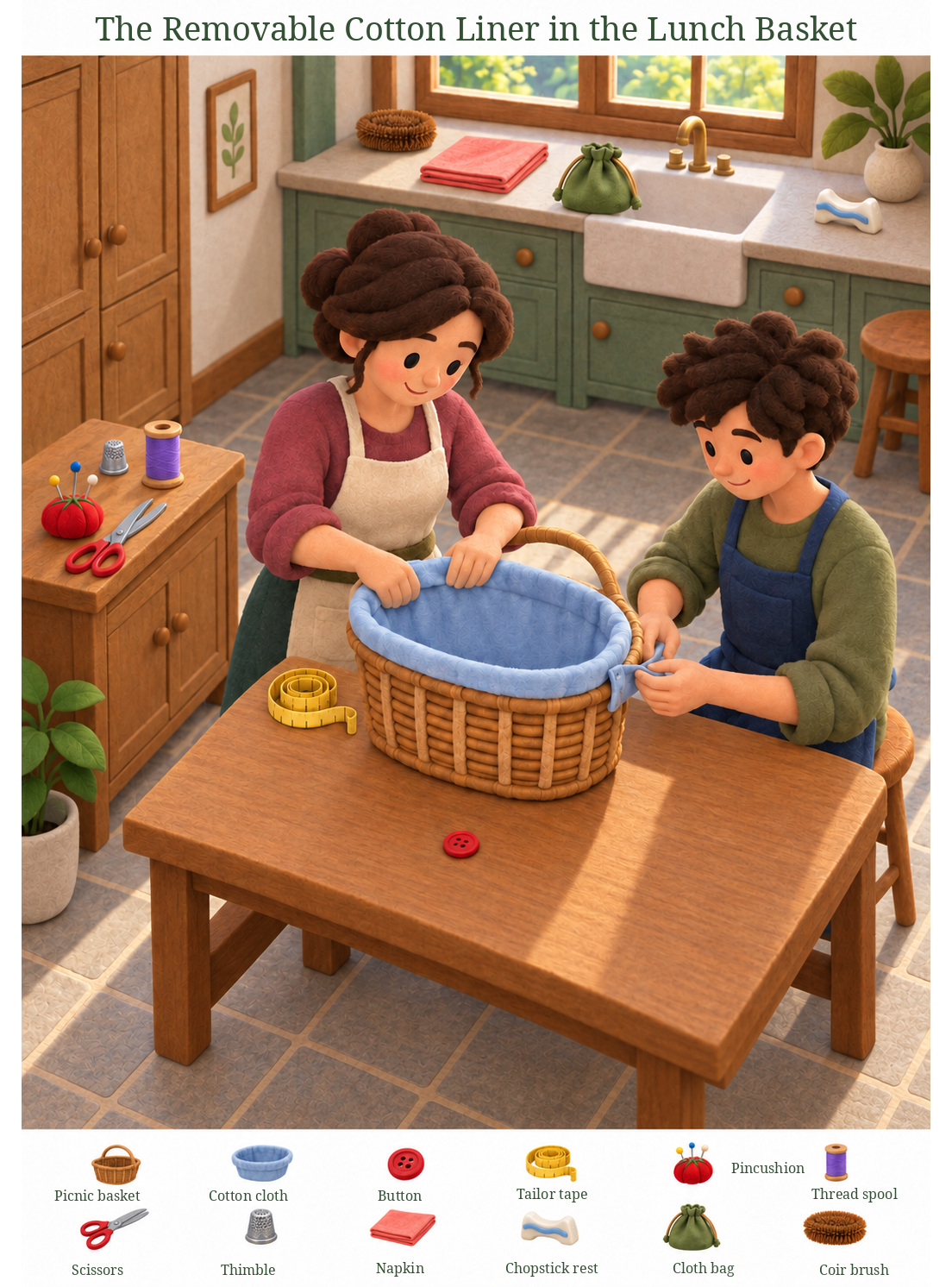 The Removable Cotton Liner in the Lunch Basket – full-color hidden picture puzzle with 12 objects to find