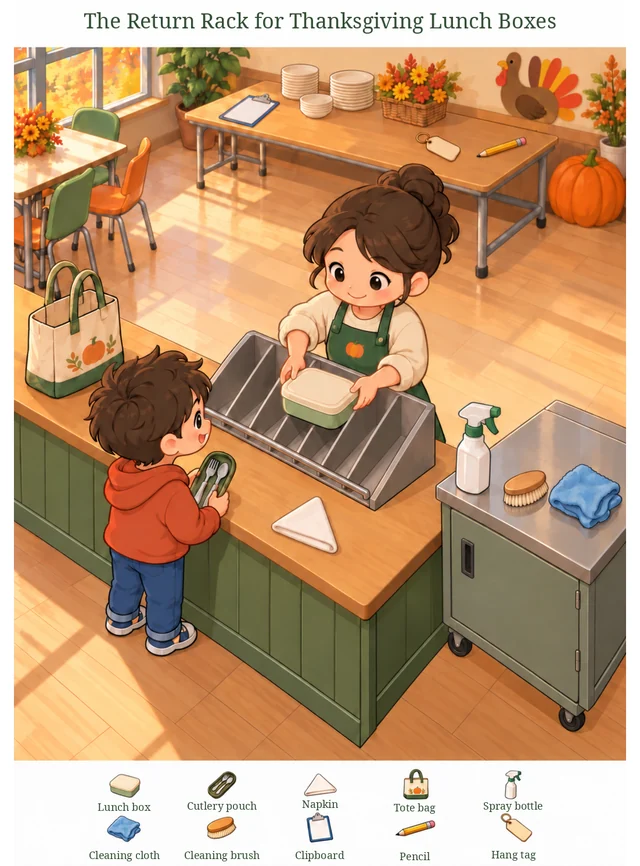 The Return Rack for Thanksgiving Lunch Boxes colorful hidden picture puzzle preview