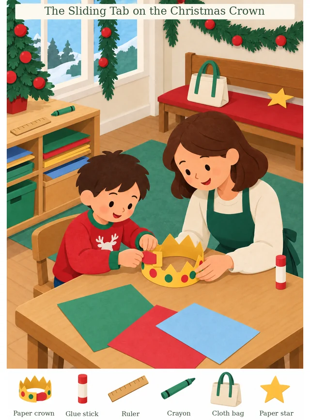 The Sliding Tab on the Christmas Crown colorful hidden picture puzzle preview