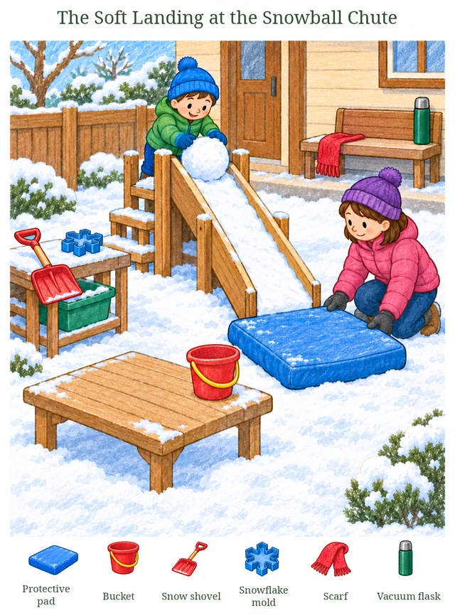 The Soft Landing at the Snowball Chute colorful hidden picture puzzle preview