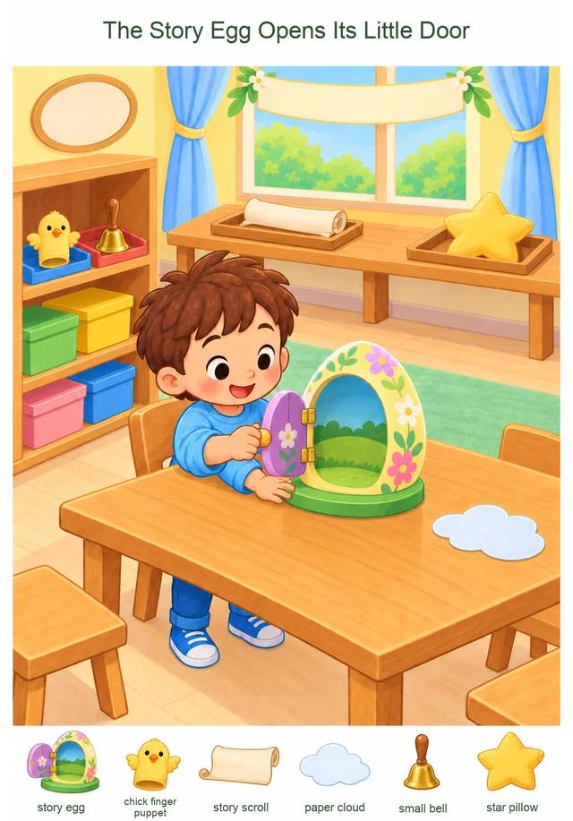 The Story Egg Opens Its Little Door colorful hidden picture puzzle preview