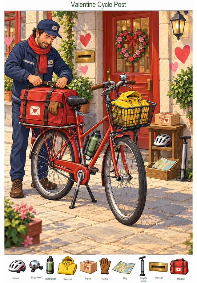 The Valentine Bicycle Post hidden picture preview