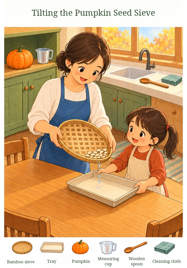 Tilting the Pumpkin Seed Sieve colorful hidden picture puzzle preview