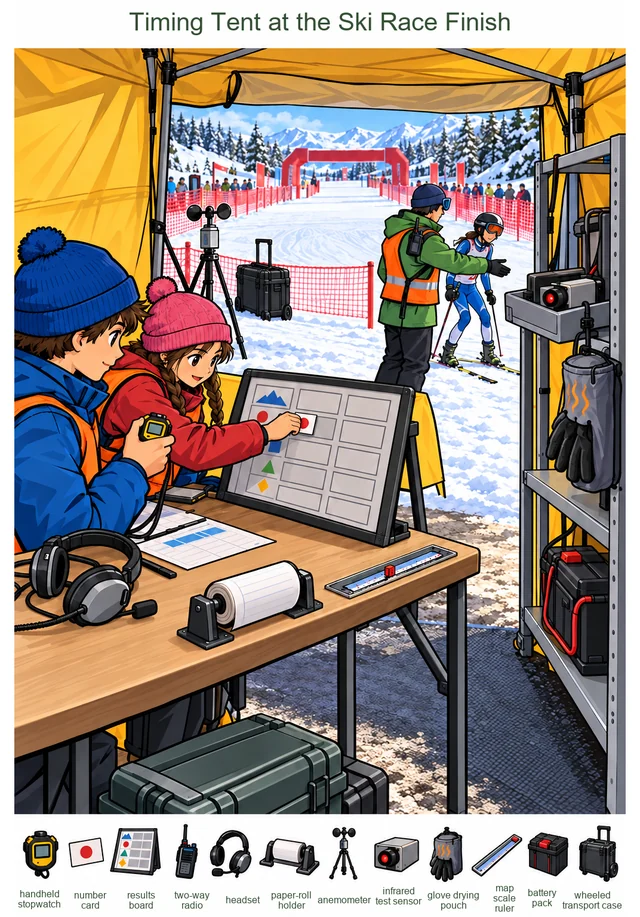 Timing Tent at the Ski Race Finish colorful hidden picture puzzle preview