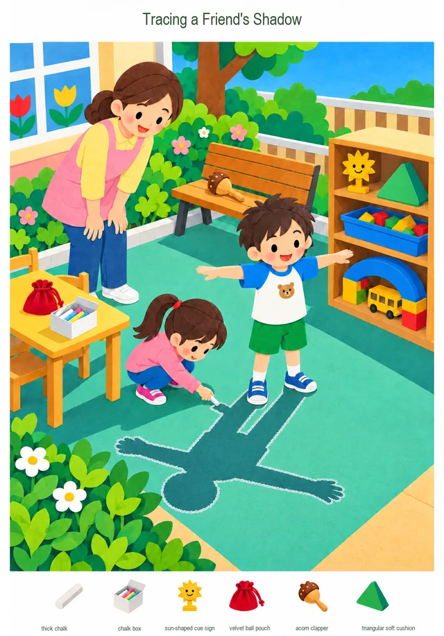 Tracing a Friend's Shadow colorful hidden picture puzzle preview