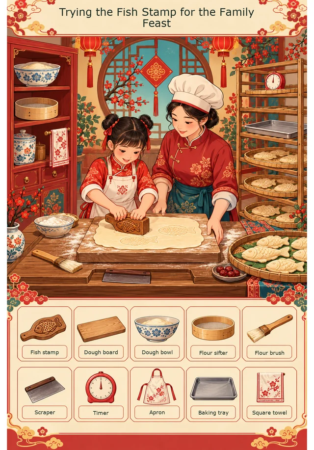 Trying the Fish Stamp for the Family Feast colorful hidden picture puzzle preview