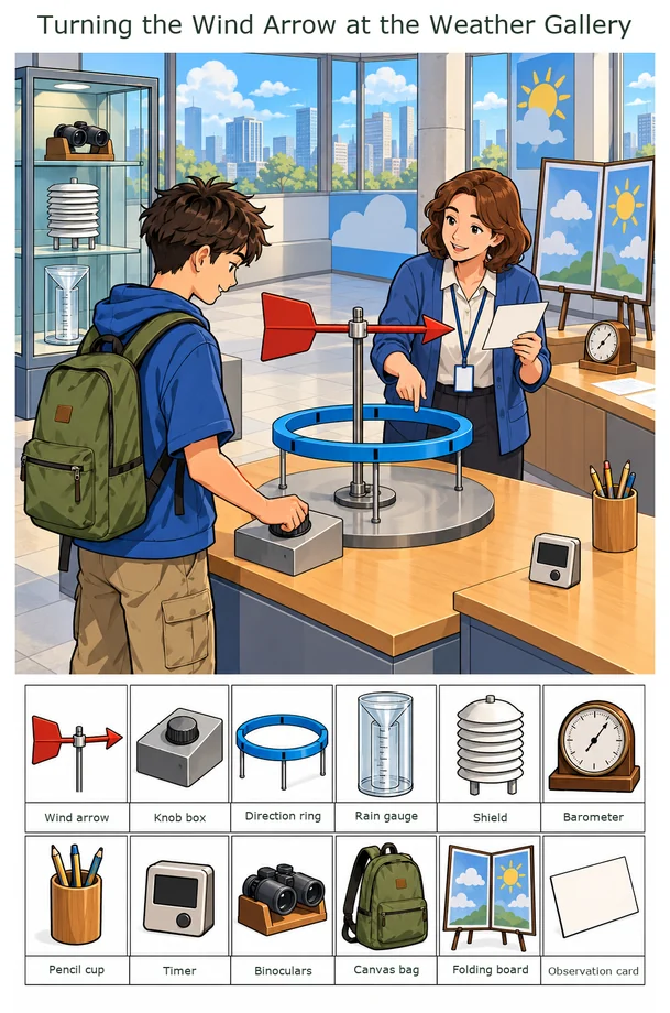 Turning the Wind Arrow at the Weather Gallery colorful hidden picture puzzle preview