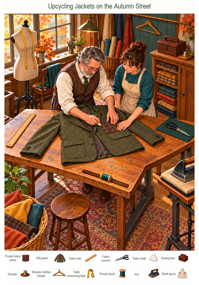 Upcycling Jackets on the Autumn Street colorful hidden picture puzzle preview