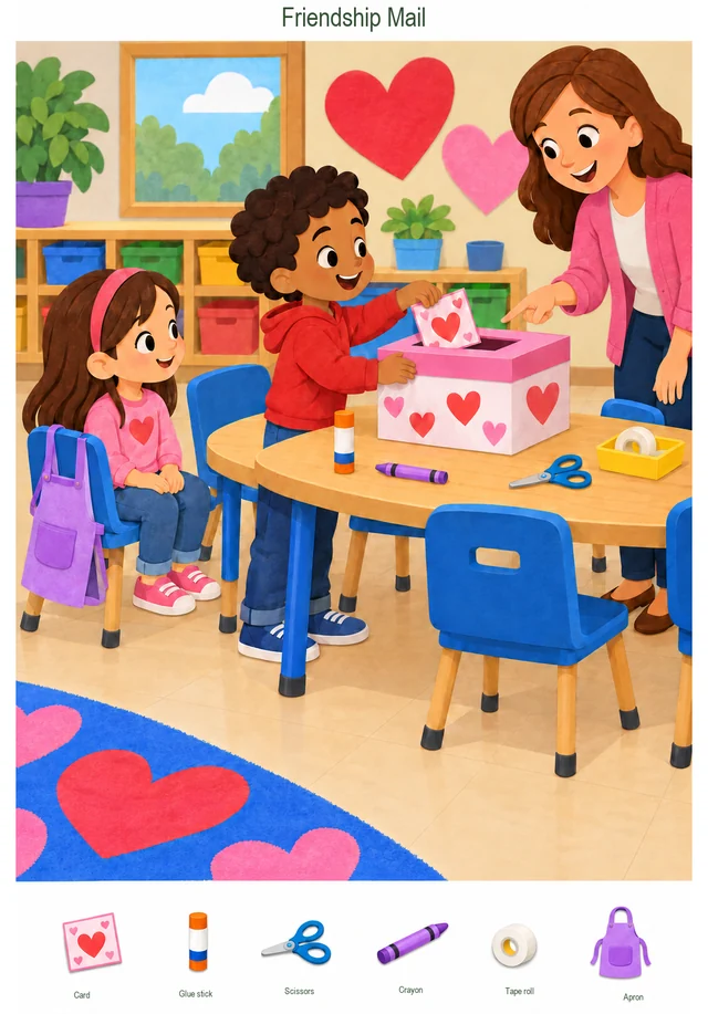 Valentine Cards in the Classroom hidden picture preview