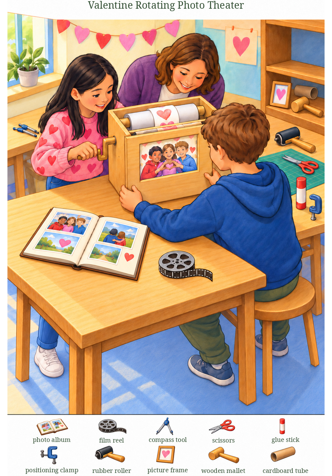 Valentine Rotating Photo Theater – full-color hidden picture puzzle with 10 objects to find