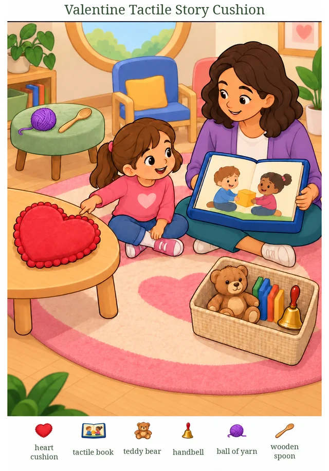 Valentine Tactile Story Cushion colorful hidden picture puzzle preview