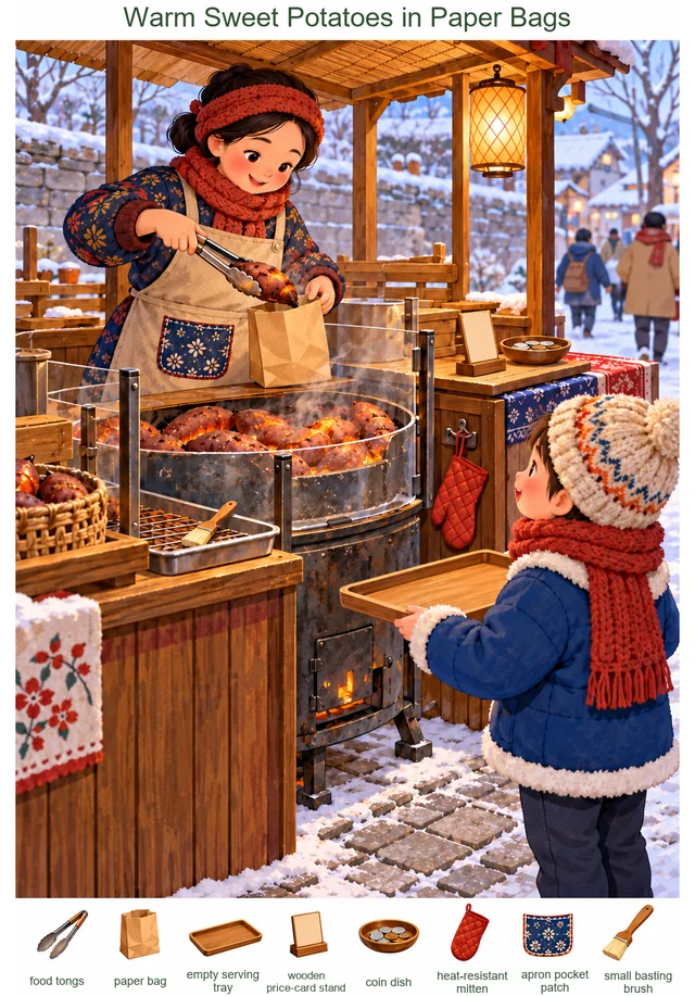 Warm Sweet Potatoes in Paper Bags colorful hidden picture puzzle preview