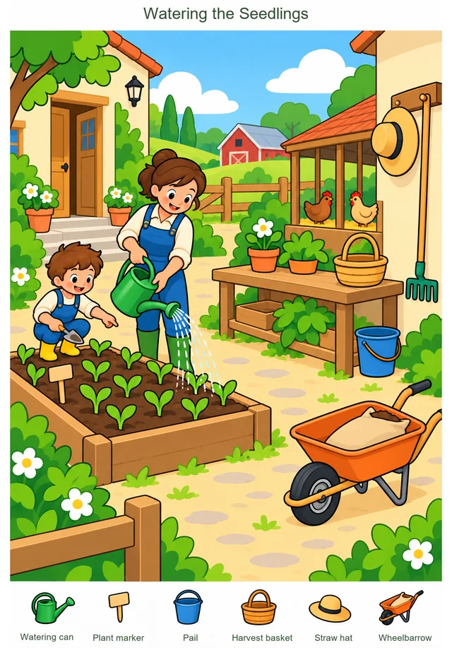 Watering the Seedlings hidden picture preview