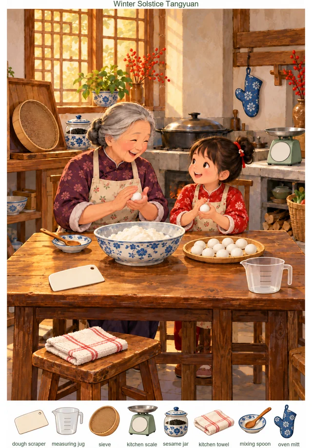 Winter Solstice Tangyuan at Grandma's Table colorful hidden picture puzzle preview
