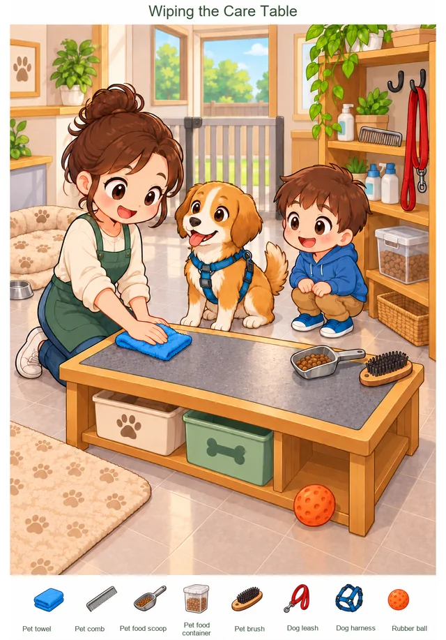 Wiping the Care Table colorful hidden picture puzzle preview