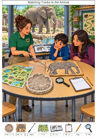 Matching Tracks to the Animal colorful hidden picture puzzle preview